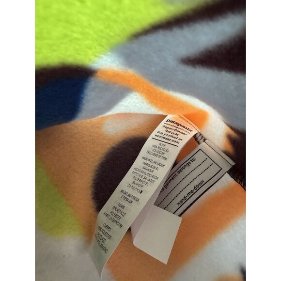 Patagonia Kid's Lightweight Synchilla Snap-T Frontera Endless Blue XXL 16-18 NWT - Picture 3 of 7